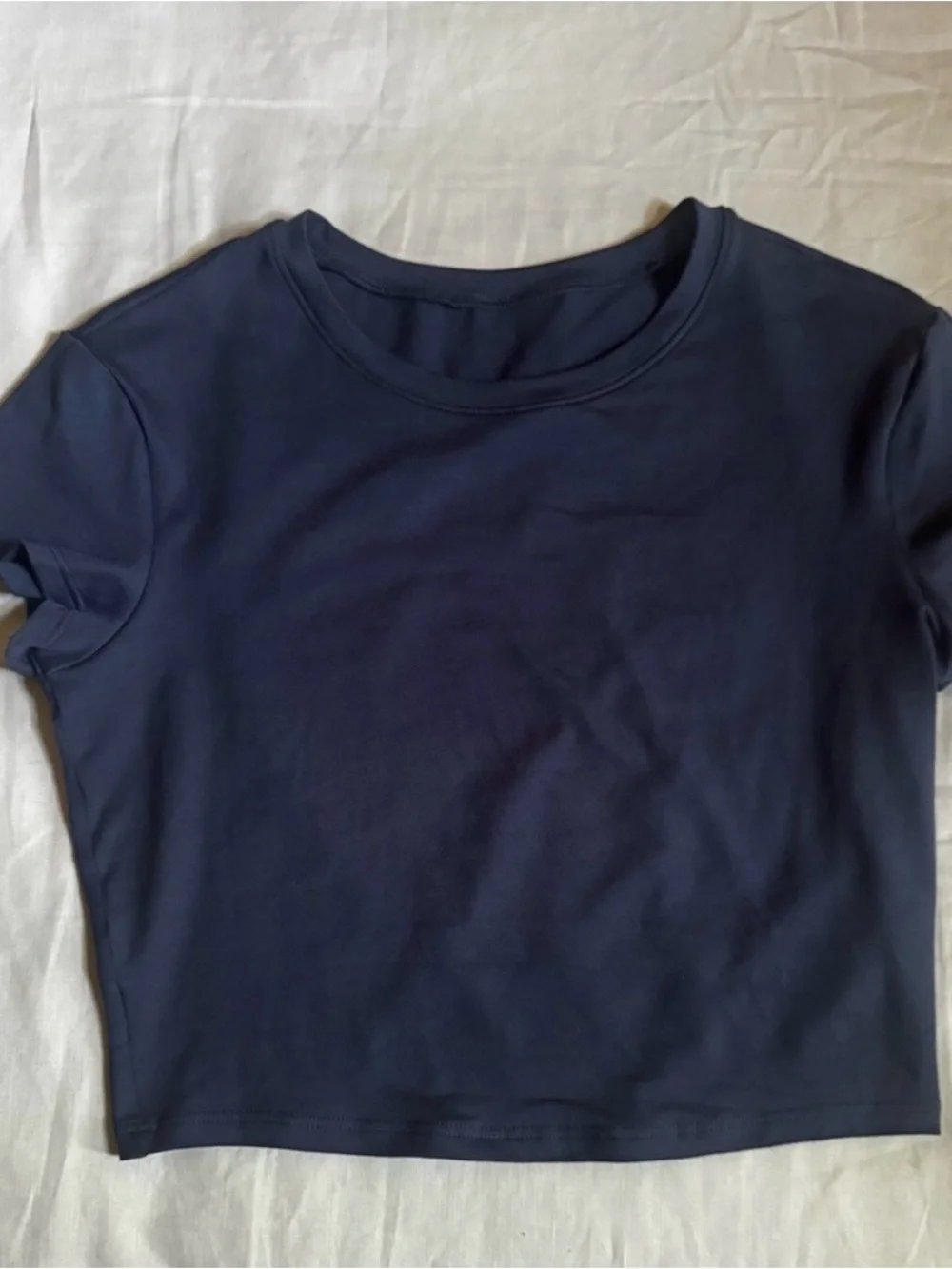 ALO Yoga Alosoft Crop Finesse Short Sleeve T shirt - Navy - XS
